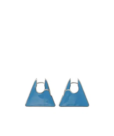 Bottega Veneta Triangle-shape Stud Earrings In Blue