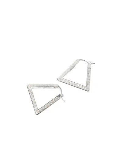 Bottega Veneta Triangle Silver Earrings In White