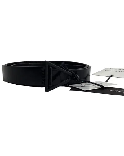 Bottega Veneta Triangle Spazzolato Belt (authentic Pre-loved) In Black