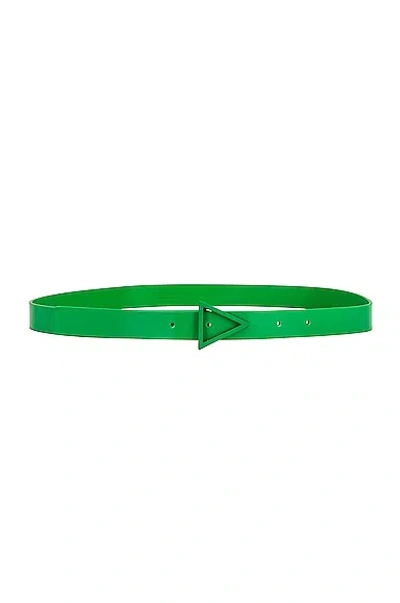Bottega Veneta Triangle Spazzolato Belt In Parakeet & Silver