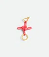 Bottega Veneta Triangle Square Double Knot Key Ring In Crushed Berry