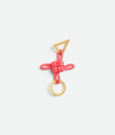 Bottega Veneta Triangle Square Double Knot Key Ring In Red