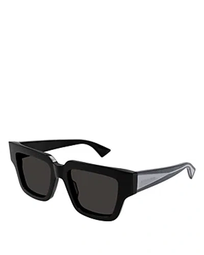 Bottega Veneta Triangle Squared Sunglasses, 52mm In Black/gray Solid