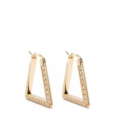 Bottega Veneta Triangle Sterling Silver Earrings In Yellow