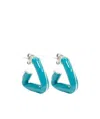 Bottega Veneta Triangle Twisted Earrings In Green
