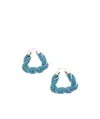Bottega Veneta Triangle Twisted Hoop Earrings In Blue