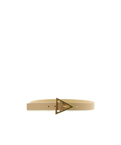 Bottega Veneta Triangular Buckle Belt In Bianc/trif