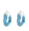 Bottega Veneta Twist Triangle Earrings In Clear Blue