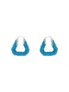 Bottega Veneta Triangular Twist Hoop Earrings In Blue