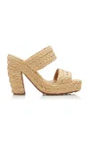 Bottega Veneta Canalazzo Raffia Mules In Neutral