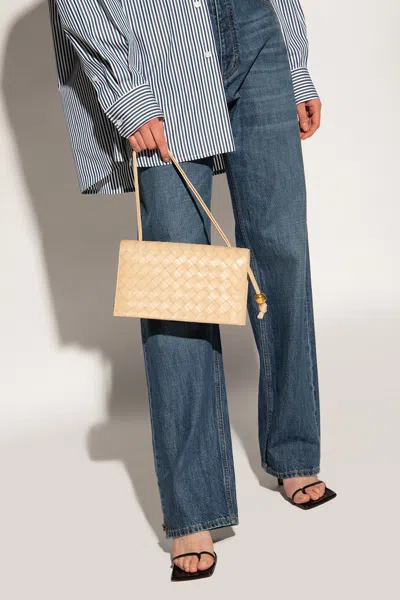 BOTTEGA VENETA SMALL TRIO INTRECCIATO LEATHER SHOULDER BAG 