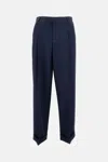 Bottega Veneta Tailored Long Trousers With Side Pockets And Zip Fastening In Blue