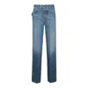 Bottega Veneta Mid Blue Cotton Pants In Blue