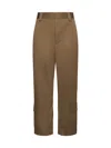 Bottega Veneta Cotton Gabardine Cargo Trousers In Dark Sand