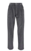 Bottega Veneta Matt Cotton Corduroy Wide Leg Trousers Grey In Gray