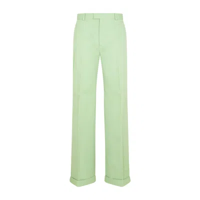 Bottega Veneta Green Cotton Trousers For Women