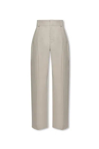 Bottega Veneta Trousers With Pleats In Agate Grey