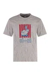 Bottega Veneta Graphic Rabbit-print Crushed Cotton Jersey T-shirt In Gray