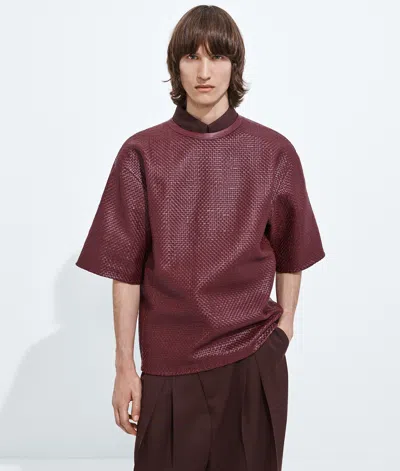 Bottega Veneta Mini Intrecciato T-shirt In Red