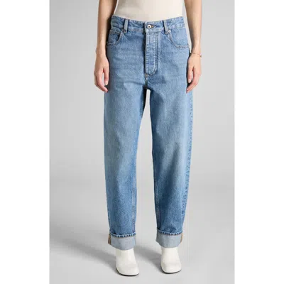 Bottega Veneta Turned Up Jeans In 4715 Mid Blue