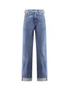 Bottega Veneta Five-pocket Denim Trousers Featuring Rolled Cuffs In Blue