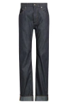 Bottega Veneta Womens Indigo Folded-cuffs Straight-leg Denim Jeans In Black