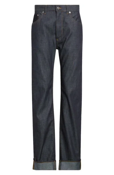 Bottega Veneta Turned Up Straight Leg Jeans In Black