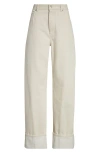 Bottega Veneta Stone Washed Jeans With Cuffs In 9247 Pale Meringue