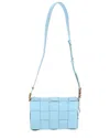 Bottega Veneta Turquoise Leather Cassette Crossbody (authentic Pre-loved) In Blue