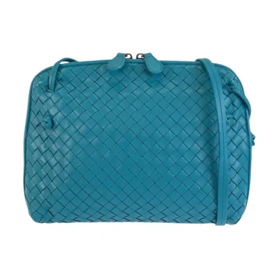 Pre-owned Bottega Veneta Turquoise Leather Pochette Shoulder Bag () In Blue
