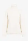 Bottega Veneta White Cashmere Turtleneck Jumper In Chalk