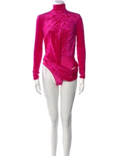 Pre-owned Bottega Veneta Turtleneck Long Sleeve Bodysuit W/ Tags In Pink