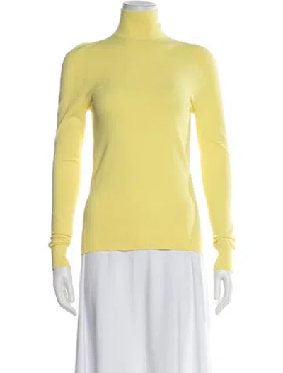 Pre-owned Bottega Veneta Turtleneck Long Sleeve Top In Yellow