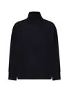 Bottega Veneta Dark Blue Turtleneck Wool Sweater In Blue