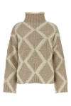 Bottega Veneta Argyle Intarsia-knit Wool Turtleneck Sweater In Brown