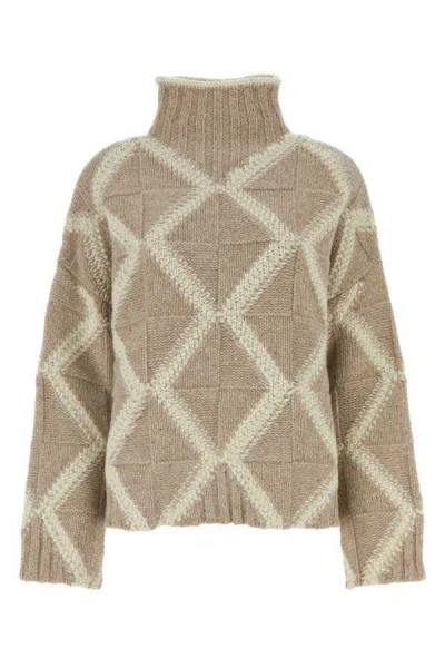 BOTTEGA VENETA BOTTEGA VENETA ARGYLE INTARSIA KNIT TURTLENECK JUMPER