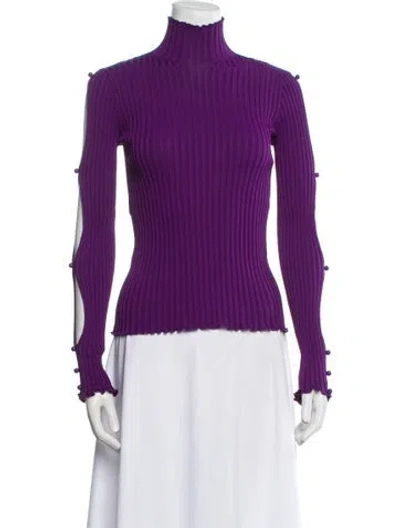 Pre-owned Bottega Veneta Turtleneck Sweater In Purple