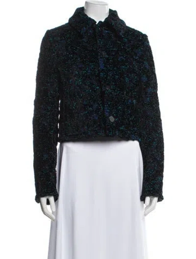 Pre-owned Bottega Veneta Tweed Pattern Evening Jacket In Black