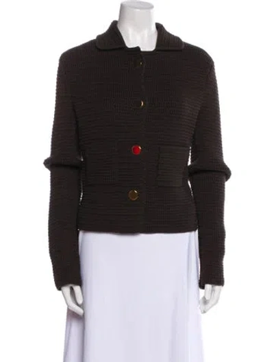 Pre-owned Bottega Veneta Tweed Pattern Evening Jacket W/ Tags In Brown