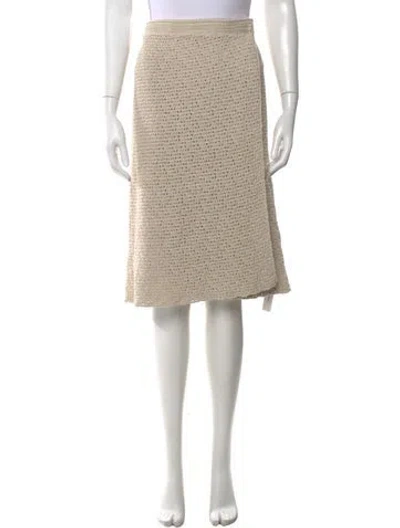 Pre-owned Bottega Veneta Tweed Pattern Knee-length Skirt In Neutral