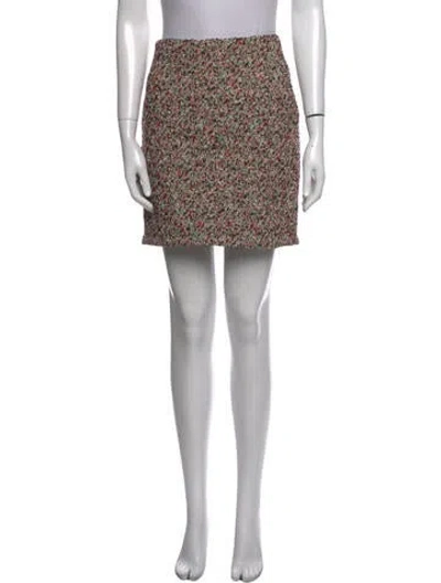 Pre-owned Bottega Veneta Tweed Pattern Mini Skirt In Multi