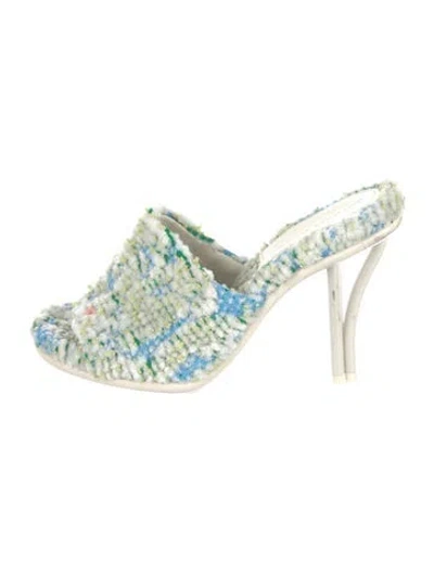 Pre-owned Bottega Veneta Tweed Slides In Multi