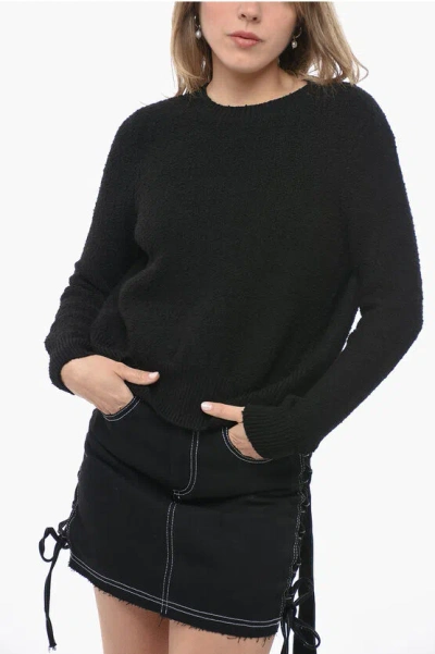Bottega Veneta Tweed Viscose Blend Bare Back Sweater In Black