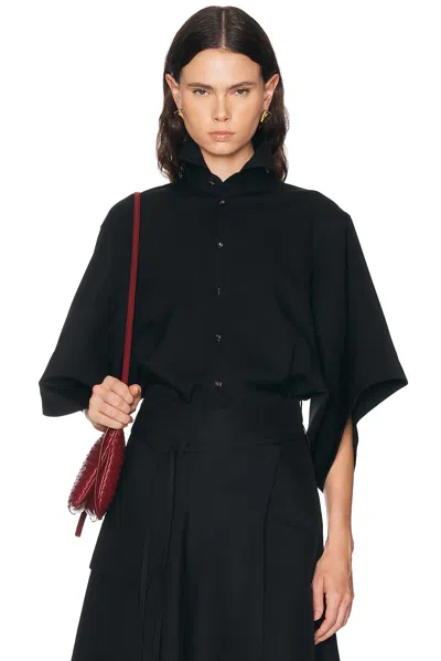 Bottega Veneta Twill Blouse In Double Black