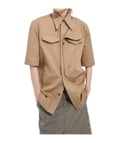 Bottega Veneta Twill Shirt In Nude