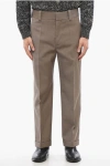 Bottega Veneta Twill Wool Straight Fit Pants With Front Pleat