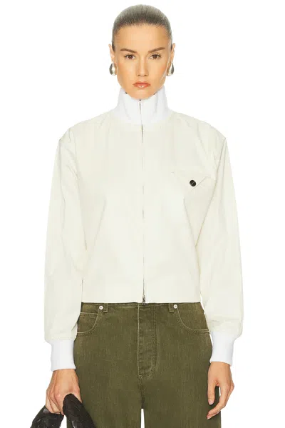 Bottega Veneta Twill Zipped Jacket In White