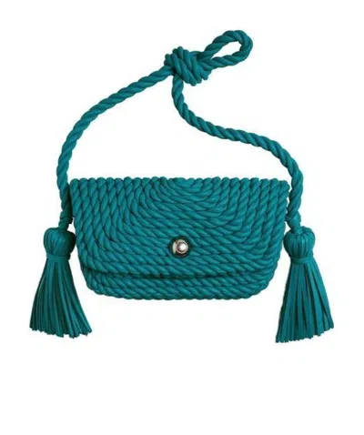 Bottega Veneta Twist-detail Shoulder Bag In Green