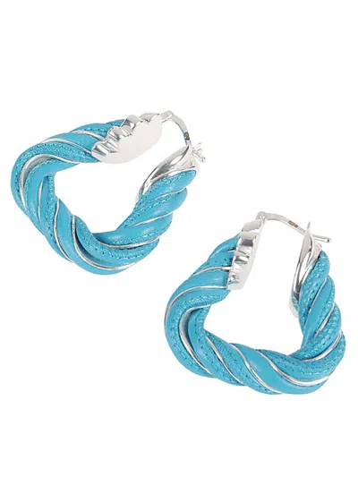 Bottega Veneta Twist Earrings In Blue