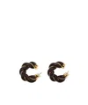 Bottega Veneta Twist Hoop Earrings In Black
